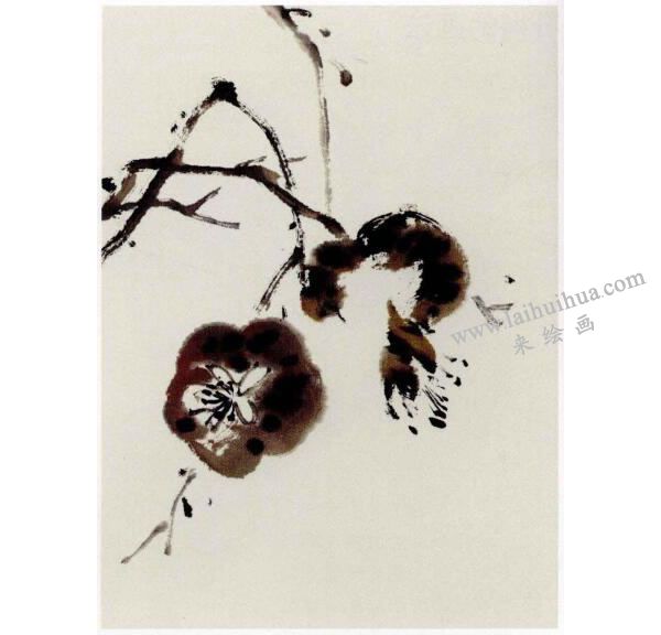 长在树上的石榴写意画法步骤图示02