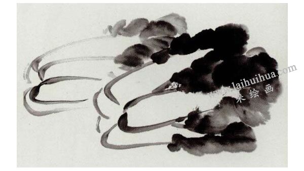 大白菜写意画法步骤图示02