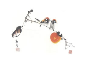 柿子写意画法