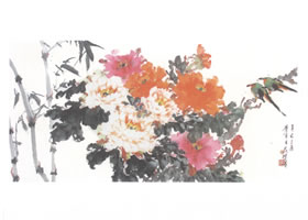 岭南画派《富贵平安到白头》写意画作品