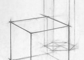 正方体、和六棱柱体几何结构、透视作画导析
