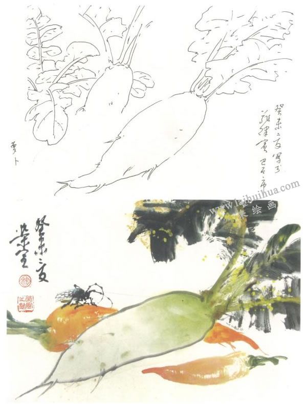 萝卜写意画法