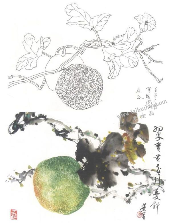 香瓜写意画法