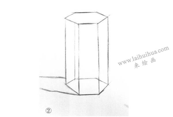 六棱柱体素描明暗的画法步骤02