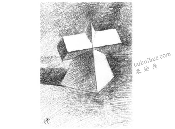 方锥结合体素描的明暗画法步骤图示04