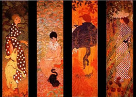 波纳尔装饰画《花园里的女人》作品