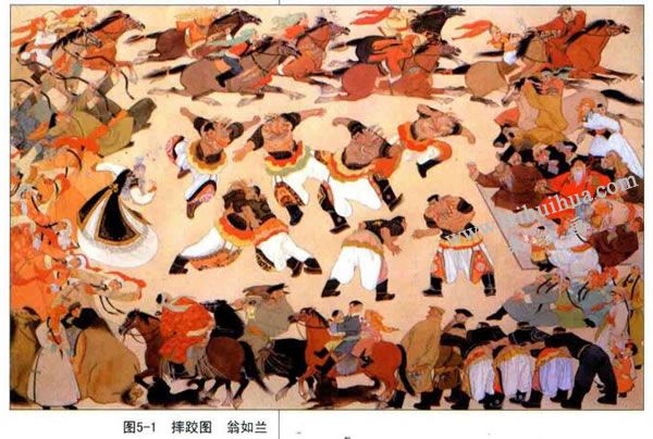 摔跤图装饰画