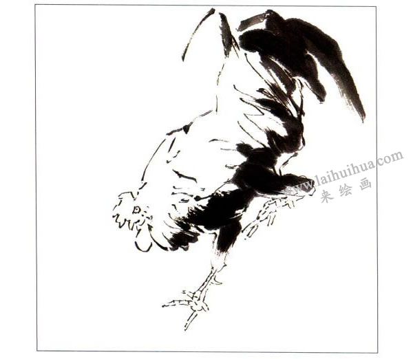 《饯春》写意画法步骤图示01