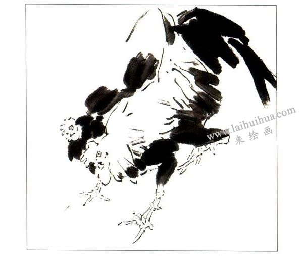 《饯春》写意画法步骤图示02