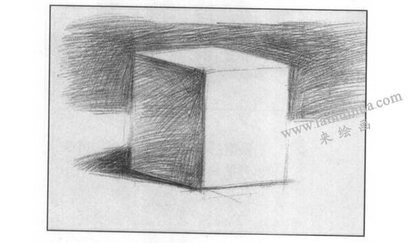 正立方体石膏几何体素描画法步骤图示03