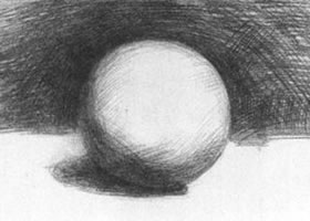 圆球体石膏几何体素描画法步骤图示