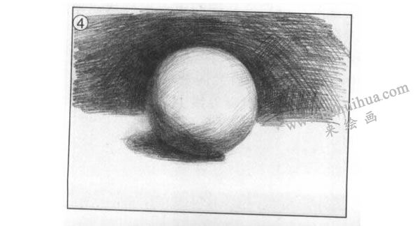 圆球体石膏几何体素描画法步骤图示04
