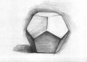 五边形多面体石膏几何体素描画法