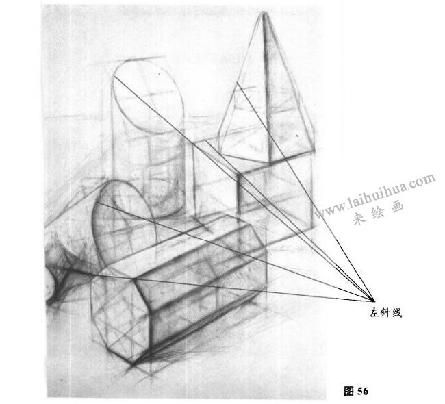 几何体空间构图前后推移法图示