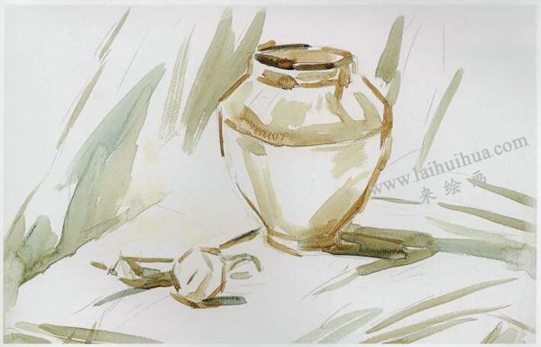 黑罐的水粉画写生方法与步骤图示01