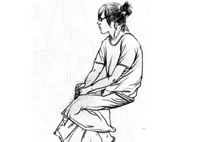 坐姿速写作画步骤分析（一）