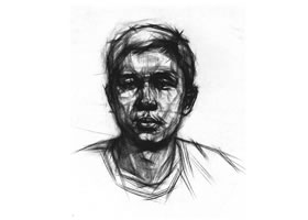 男青年头像结构素描画法