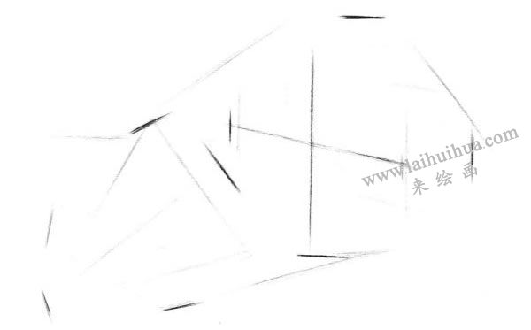 两个几何体组合的结构素描表现步骤01