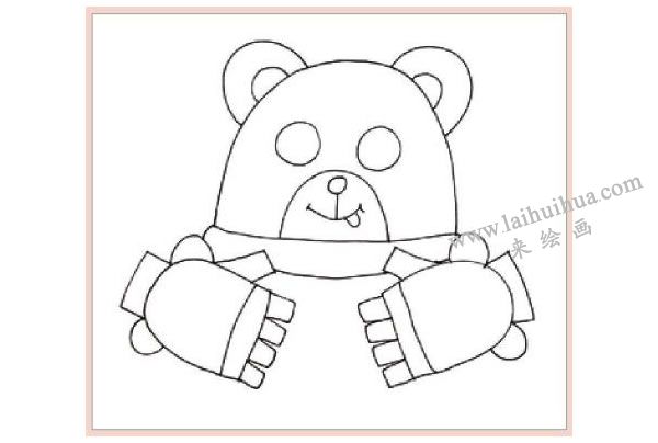 三只熊装饰画作画步骤图示01