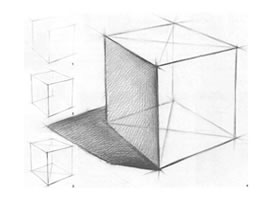 正方体结构素描画法