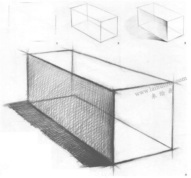 长方体结构素描步骤图示