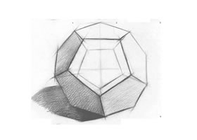 正二十面体结构素描画法步骤