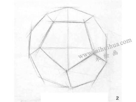 正二十面体结构素描画法步骤图示02