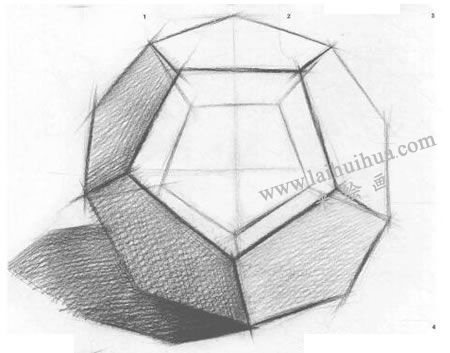 正二十面体结构素描画法步骤图示04