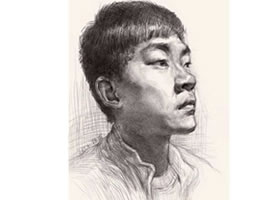 男青年头像结构素描画法