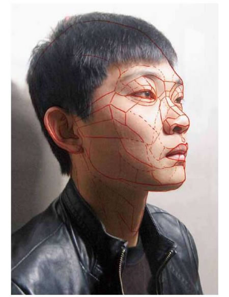 男青年头像结构素描画法