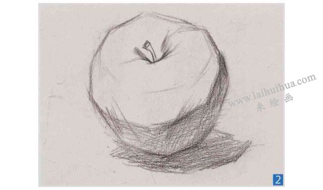 苹果素描画法步骤图示02