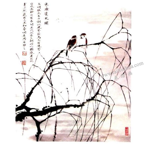 李同安《柳趣图》小写意画法步骤图示04