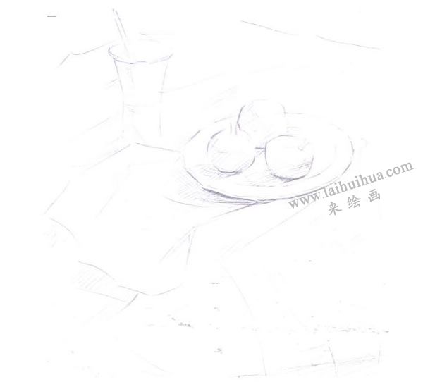 石榴水粉画法步骤图示01