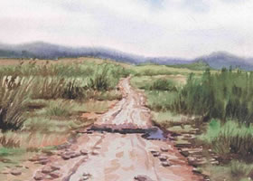 小路水彩画法步骤