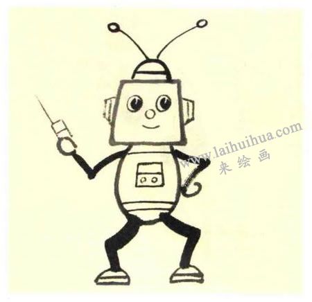 机器人儿童水墨画法步骤图示03