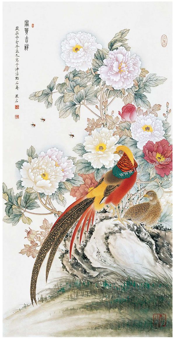 工笔画《富贵吉祥》步骤图示05