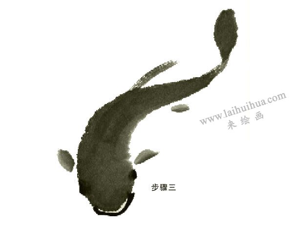 鲶鱼的写意画法步骤图示03