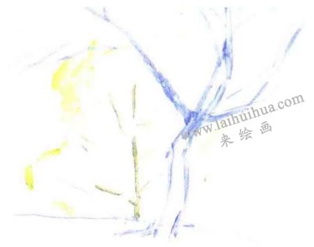 《逆光的树》水粉画法步骤图示01