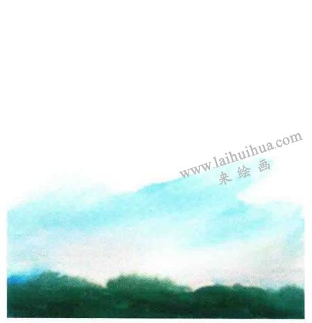 《密布的云》水粉画法步骤图示02