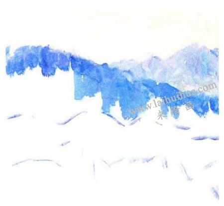 《茂密的山林》水粉画法步骤图示02
