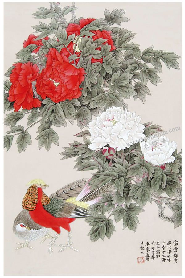 工笔画《富贵吉祥》画法步骤04