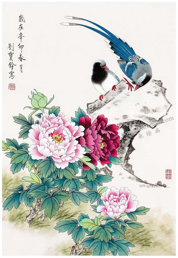 工笔画《福寿双全》画法步骤图示04