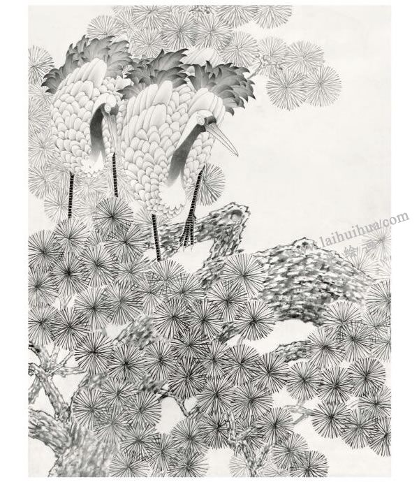 工笔画《松鹤延年》画法步骤图示02