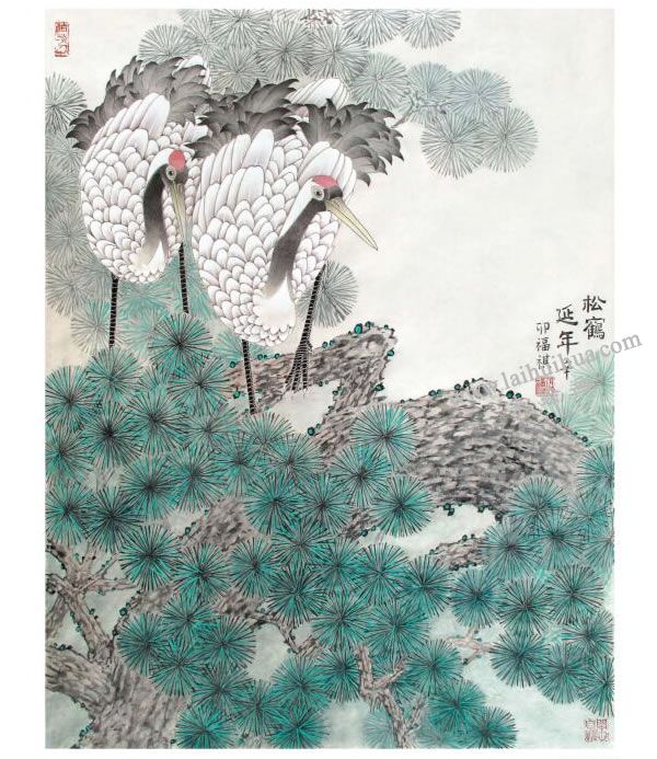 工笔画《松鹤延年》画法步骤图示04
