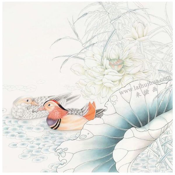 工笔画《和美幸福》画法步骤图示03