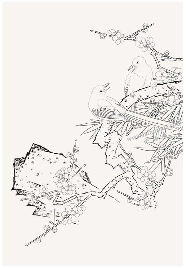 工笔画《喜上眉梢》画法步骤图示01