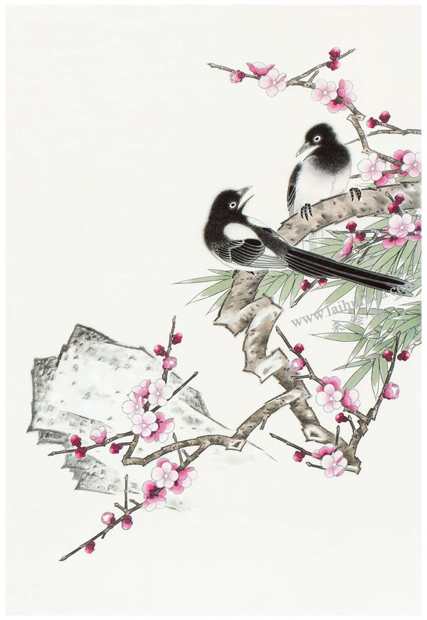 工笔画《喜上眉梢》画法步骤图示02