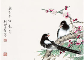 工笔画《喜上眉梢》画法步骤图示