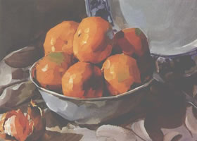 黄岩蜜橘水粉画作品赏析