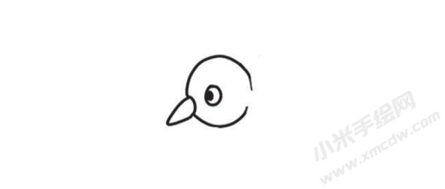 麻雀简笔画创作步骤图示01